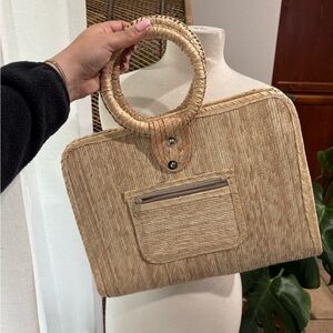 Straw Elegant Tan Woven Handbag vacation